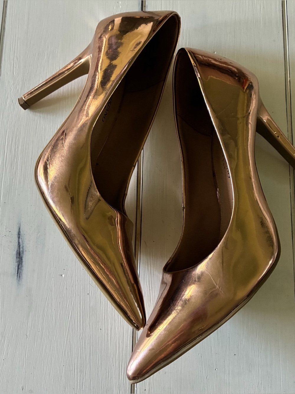 Christian Siriano Rose Gold Pointed-Toe Stiletto Pumps